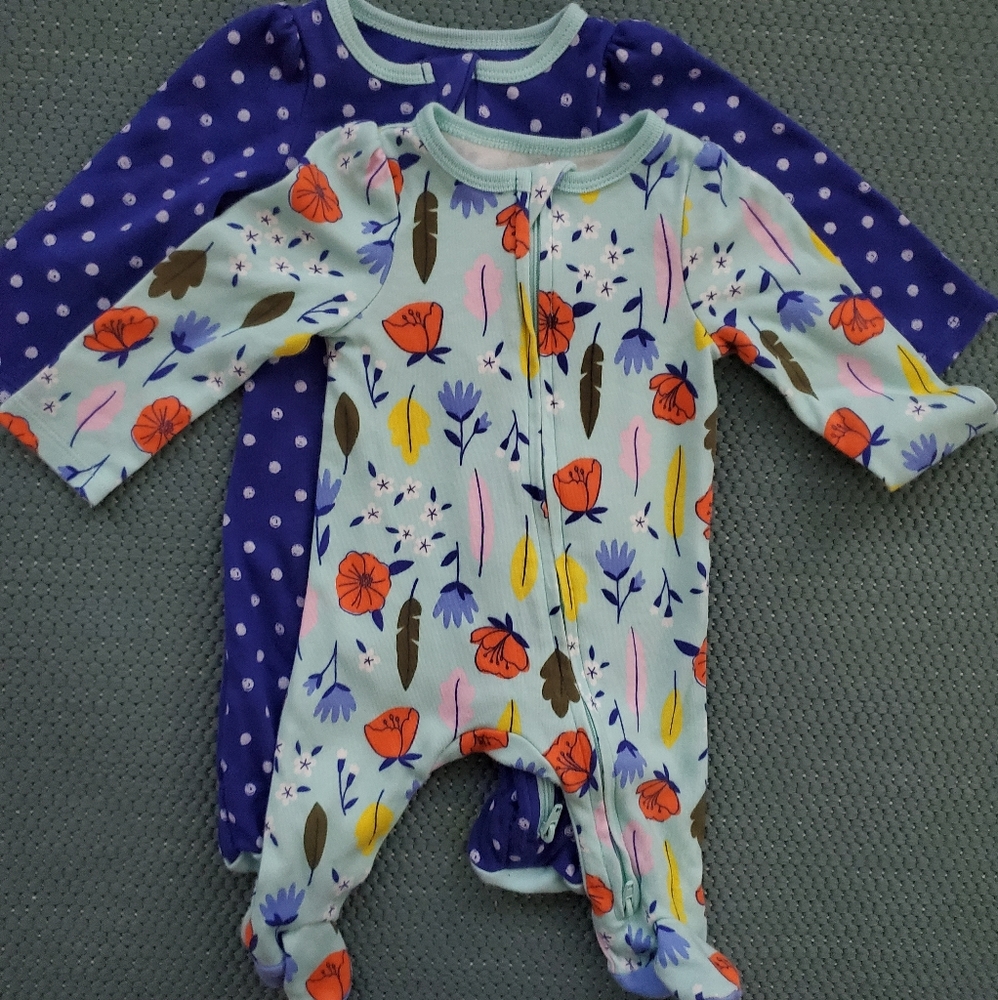 Cat & Jack baby girl 2-pack footie pj's